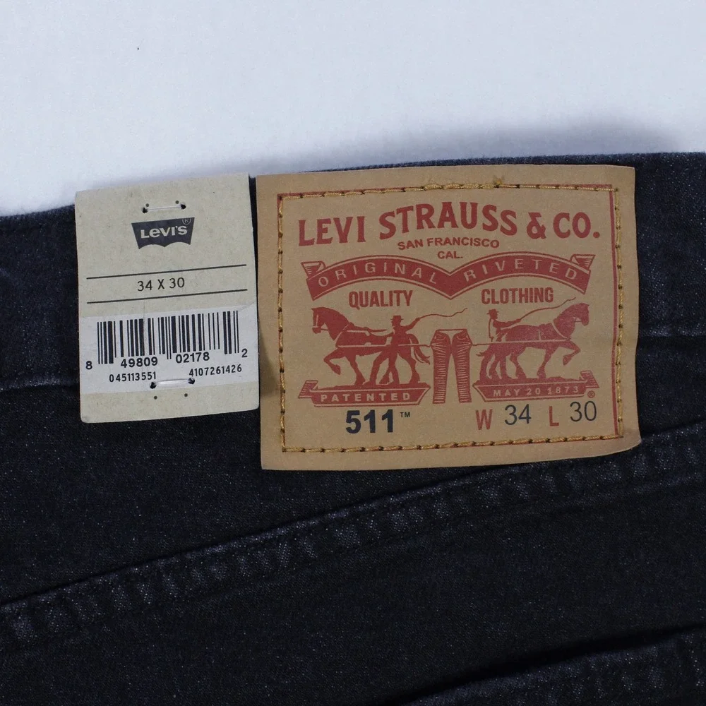 Levi's 511 Slim Fit Men's Jeans – Blackout, Size‎ W34 x L30